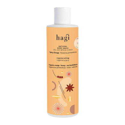 Hagi Naturalny Żel do Mycia Ciała Korzenna Pomarańcza 300ml - butelka z pompką