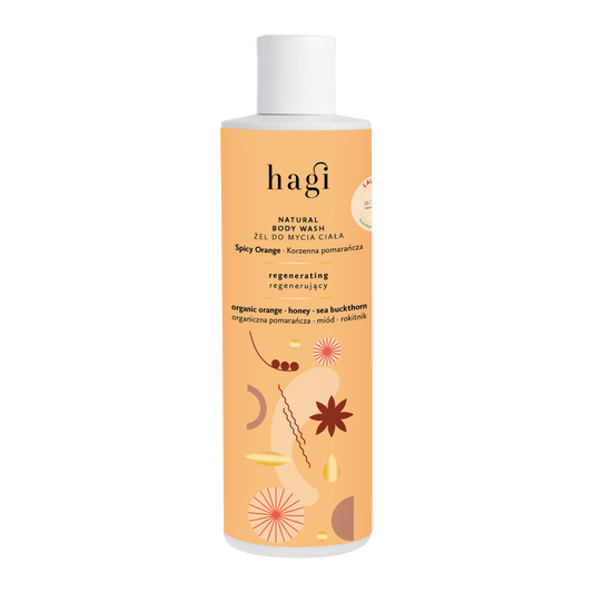 Hagi Naturalny Żel do Mycia Ciała Korzenna Pomarańcza 300ml - butelka z pompką