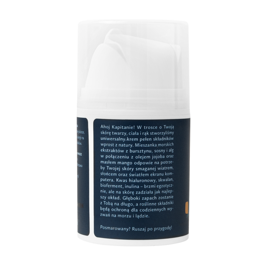 Hagi Naturalny Multikrem Ochronny Ahoj Kapitanie 50 ml - opakowanie, tył, opis składników