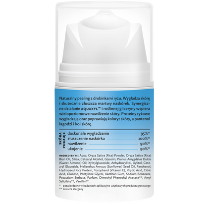 Hagi Aqua Zone Łagodny Peeling z Drobinkami Ryżu 50ml - tubka, tył opis składników